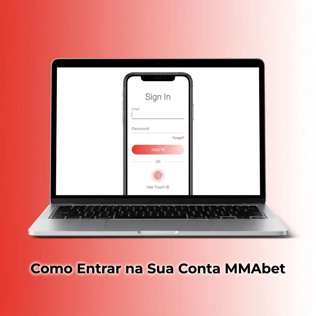Tela de login da MMAbet mostrando campos para e-mail e senha para acessar a conta rapidamente